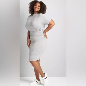 Lane Bryant Mock-Neck Ruched-Side Sheath Dress